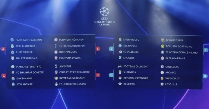 2019~2020시즌 UEFA 챔피언스리그 32강 대진표. [사진=UEFA 챔피언스리그 공식 홈페이지]