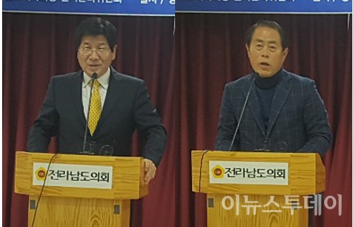박철수(왼쪽) 후보와 김재무 후보