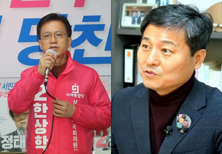 성북갑  통합당 한상학 후보(왼쪽)와 민주당 김영배 후보