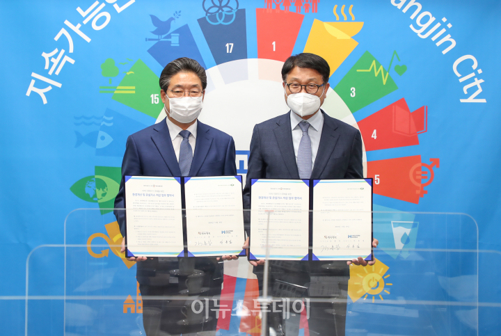 사진1 (왼쪽부터)김홍장 당진시장, 안동일 현대제철 대표이사