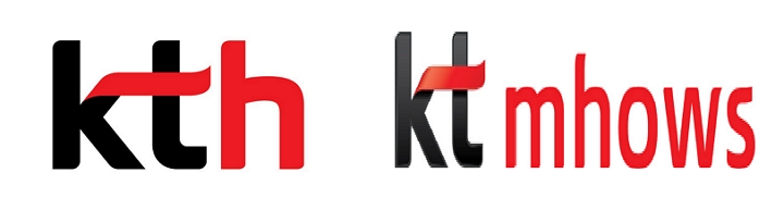 KTH 로고(왼쪽)와  KT엠하우스 로고