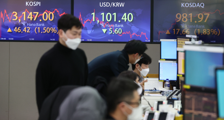 서울 중구 을지로 하나은행 본점 딜링룸. [사진=연합뉴스]