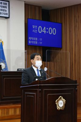 오용환 의원 5분 자유발언. [사진=남동구의회]