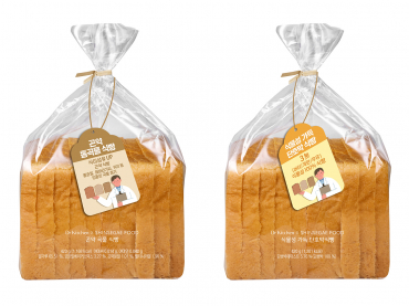 곤약 통곡물 식빵(왼쪽)과 식물성 가득 단호박 식빵 [사진=신세계푸드]