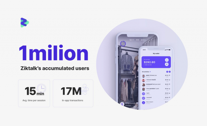 Description: Ziktalk passes 1 million accumulated users. [사진=Ziktalk]