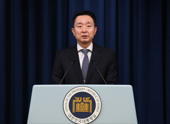 이도운 대통령실 대변인이 3일 서울 용산 대통령실 청사에서 현안에 관해 브리핑하고 있다. [사진=연합뉴스]