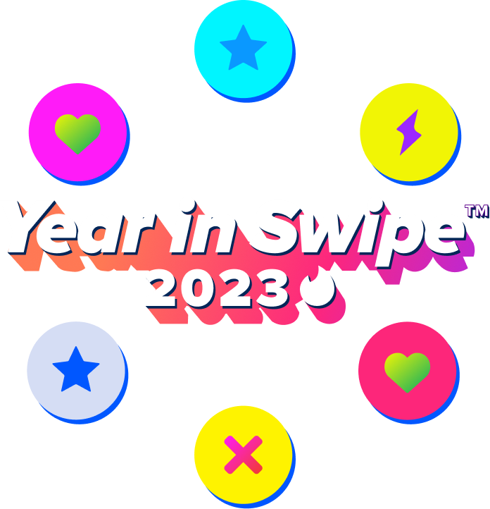 틴더가 전 세계 틴더 사용자 데이터 기반 연말 결산 ‘2023 Year in Swipe™’를 공개했다. [이미지=틴더]