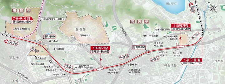 인덕원~동탄 복선전철 제7공구 평면도. [사진=한양]