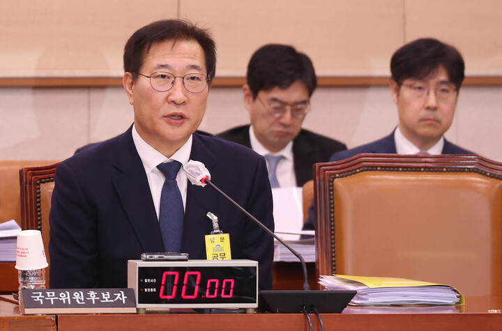 박성재 법무부 장관 후보자가 지난 15일 국회에서 열린 인사청문회에서 의원 질의에 답하고 있다. [사진=연합뉴스]