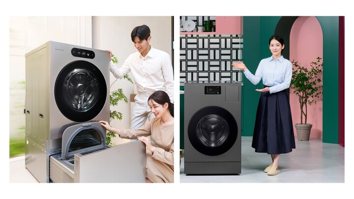 LG전자와 삼성전자가 AI기능을 탑재한 고효율 인버터 히트펌프 방식의 세탁건조기를 출시하며 경쟁을 예고했다. [사진=각사]