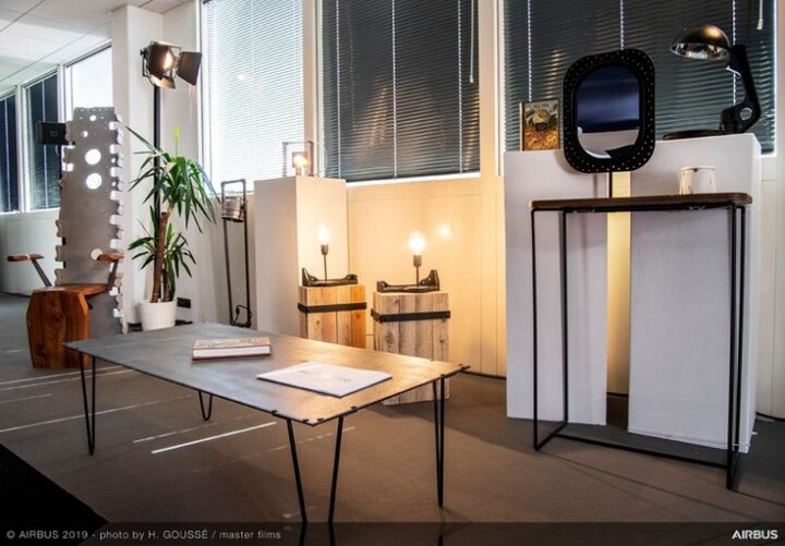 은퇴한 에어버스 항공기 구조물을 재활용해 만든 인테리어. [사진=에어버]