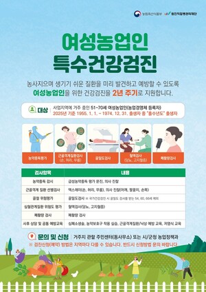 여성농업인 건강검진 지원 이미지